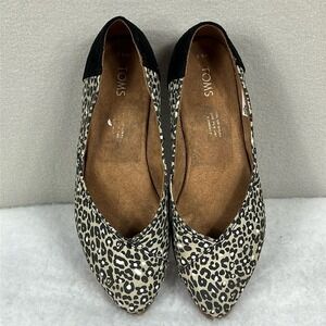Toms Slip On Ballet Flat Animal Print Womens Size 6.5‎ Comfort Casual